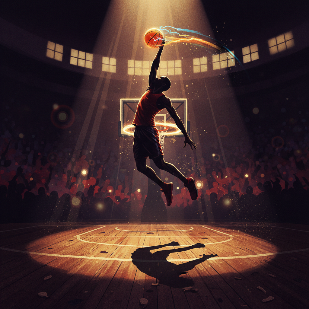 NBA Finals courts display Larry O'Brien Trophy at center