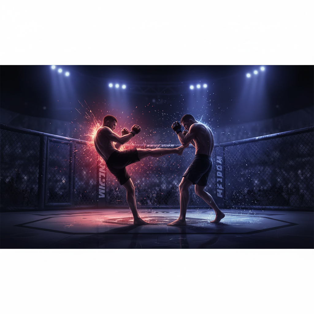 Ilia Topuria showcases neurostimulation device before title fight